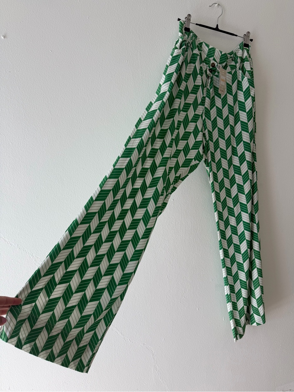 Valija Gitana Geometric Mint Wide Leg Pants Size 6 NWT